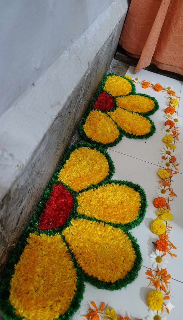 Small flower style rangfuroli mat