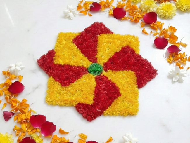 Small Swastik Style Rangoli Mat