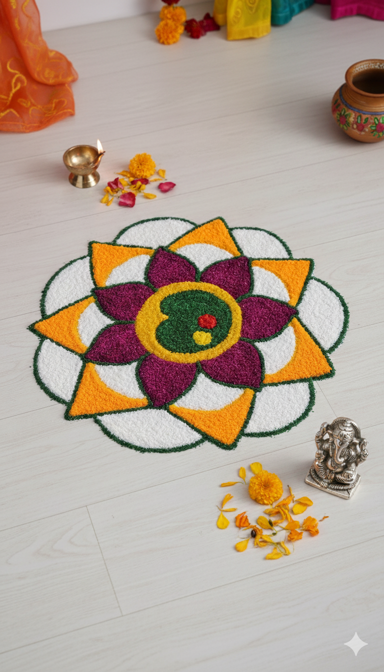 Round Lotus Rangoli