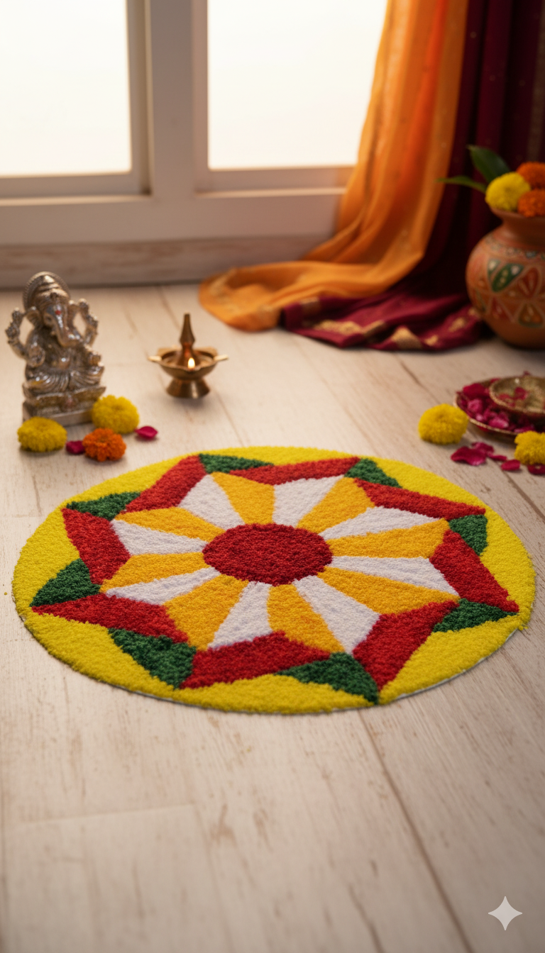 Peacock Rangoli Mat