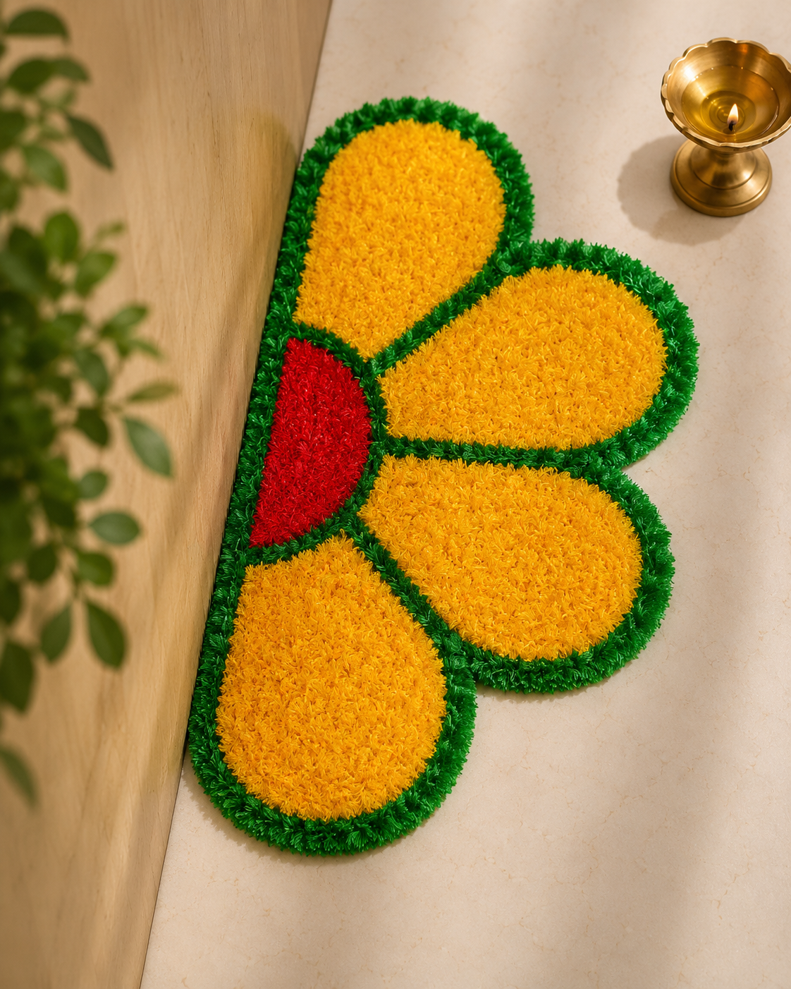 Marigold Half Rangoli Mat