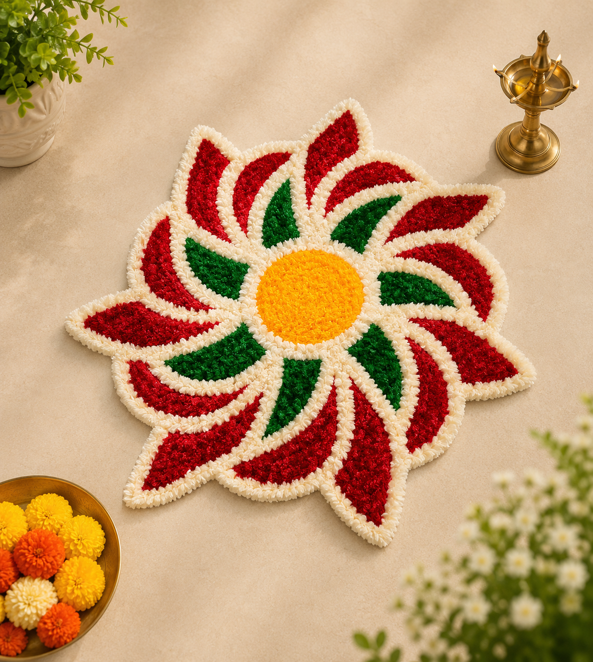 Radiant Chakra Rangoli Mat