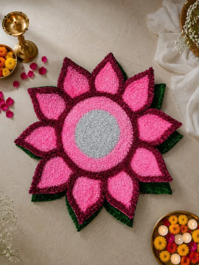 Rangfuroli Lotus Aasan – Ganpati Decoration Mat
