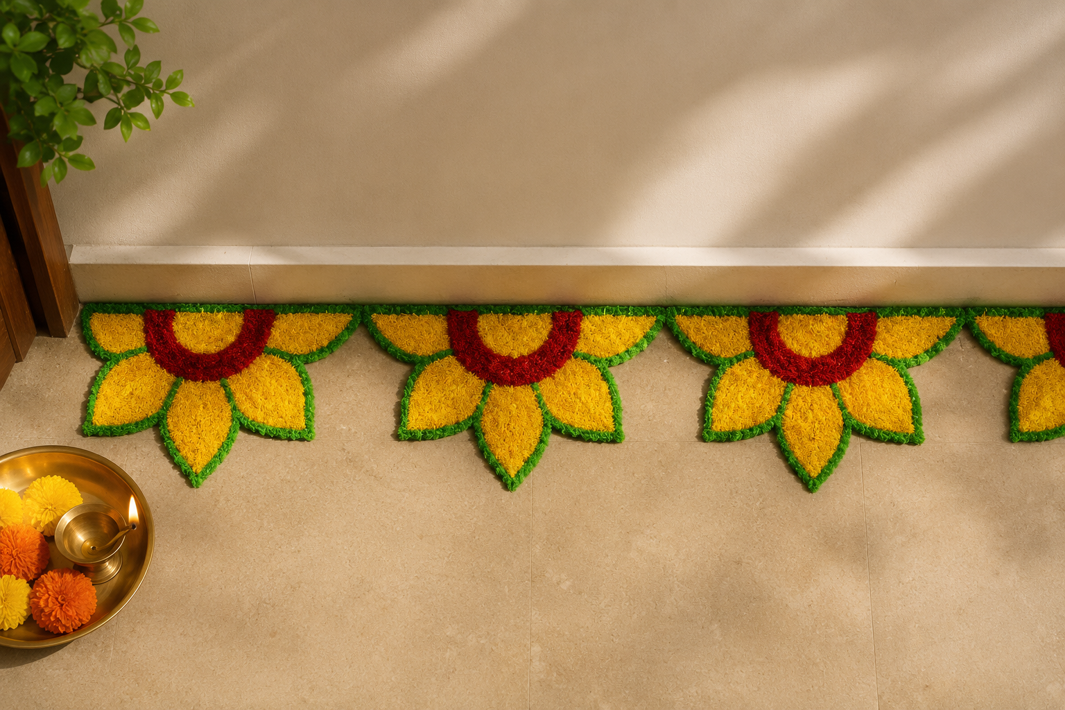 Half  Side Wall Rangoli Mat
